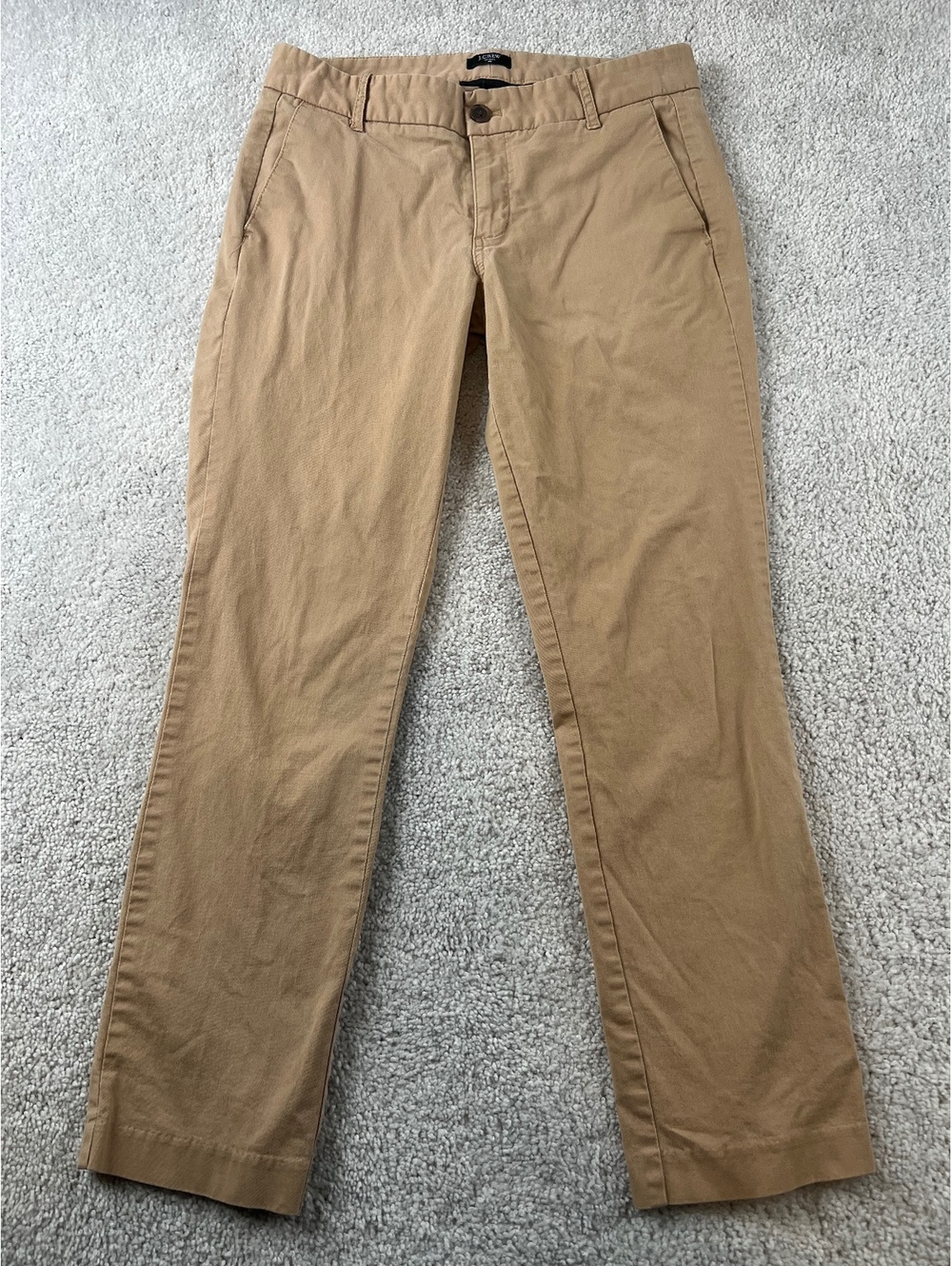 J.Crew Stretch Khaki Pants Women’s Size 4 Tan Beige Mid Rise Straight Leg